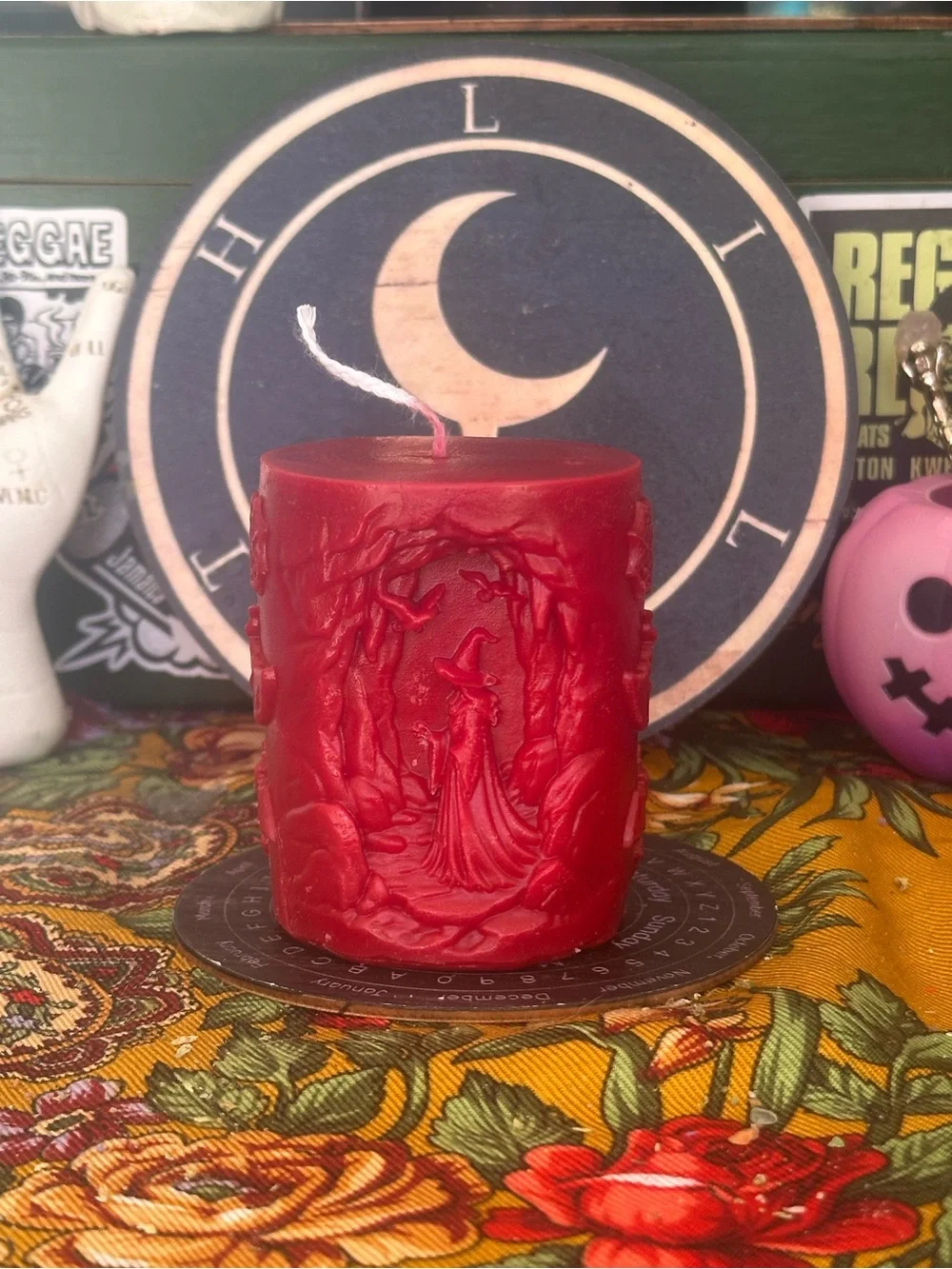 Red Storybook Witch Candle